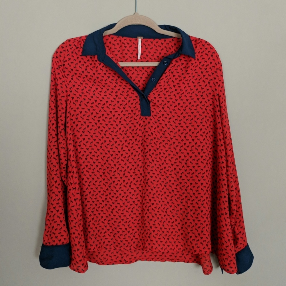 Red Horse Career Blouse by Free People